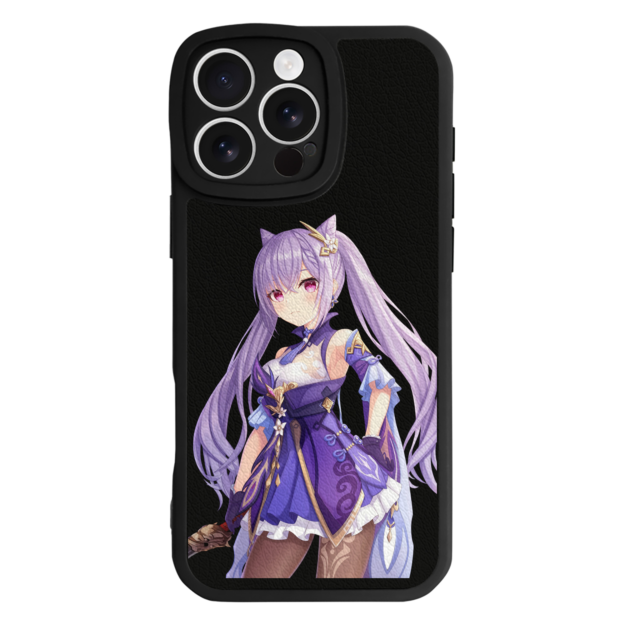 げんし神 刻晴 こくせい genshin Kokusei 【iPhone 16シリーズ対応】シリコンスマホケース（レザー調） 材質：シリコン